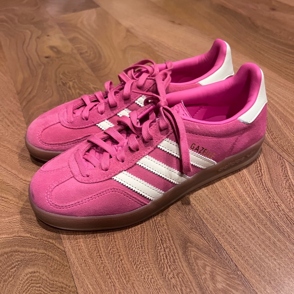 Adidas Gazelle Pink and White Shoes